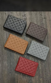 Stylish LV Style Embossed Pattern Men's Wallet - Black