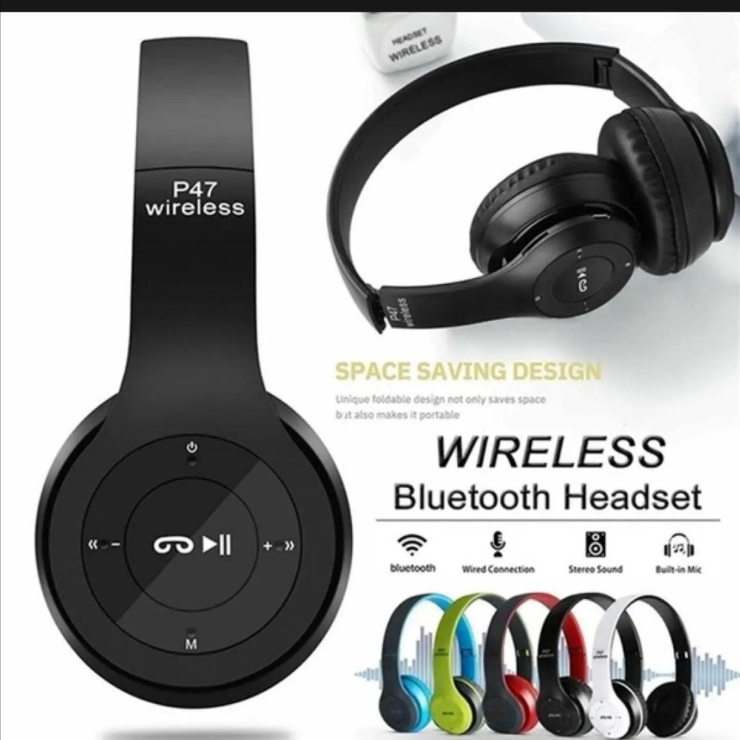 P47 Wireless Bluetooth On-Ear Headphones with Microphone (1 Piece – Random Color